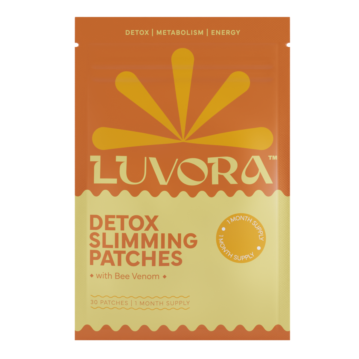 Luvora Detox Slimming Patches pouch, 30-patch one-month supply with bee venom
